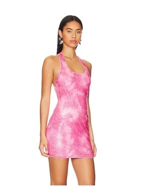 superdown Pink Tie-Dye Mini Dress